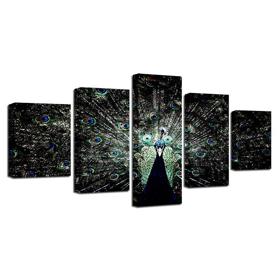 Homeative Abstract Animal Peacock Animal Canvas Wall Art
