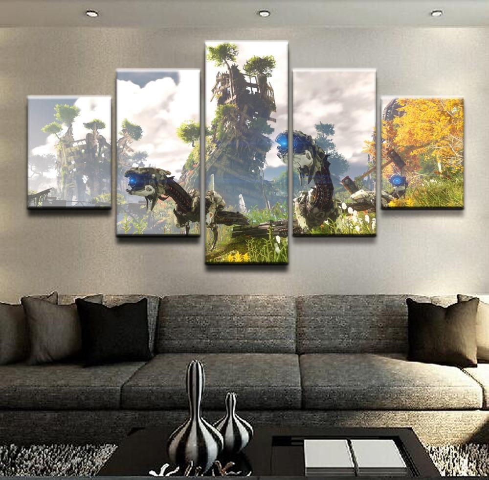 Horizon Zero Dawn Backgound Posters 3 Gaming Canvas Wall Art