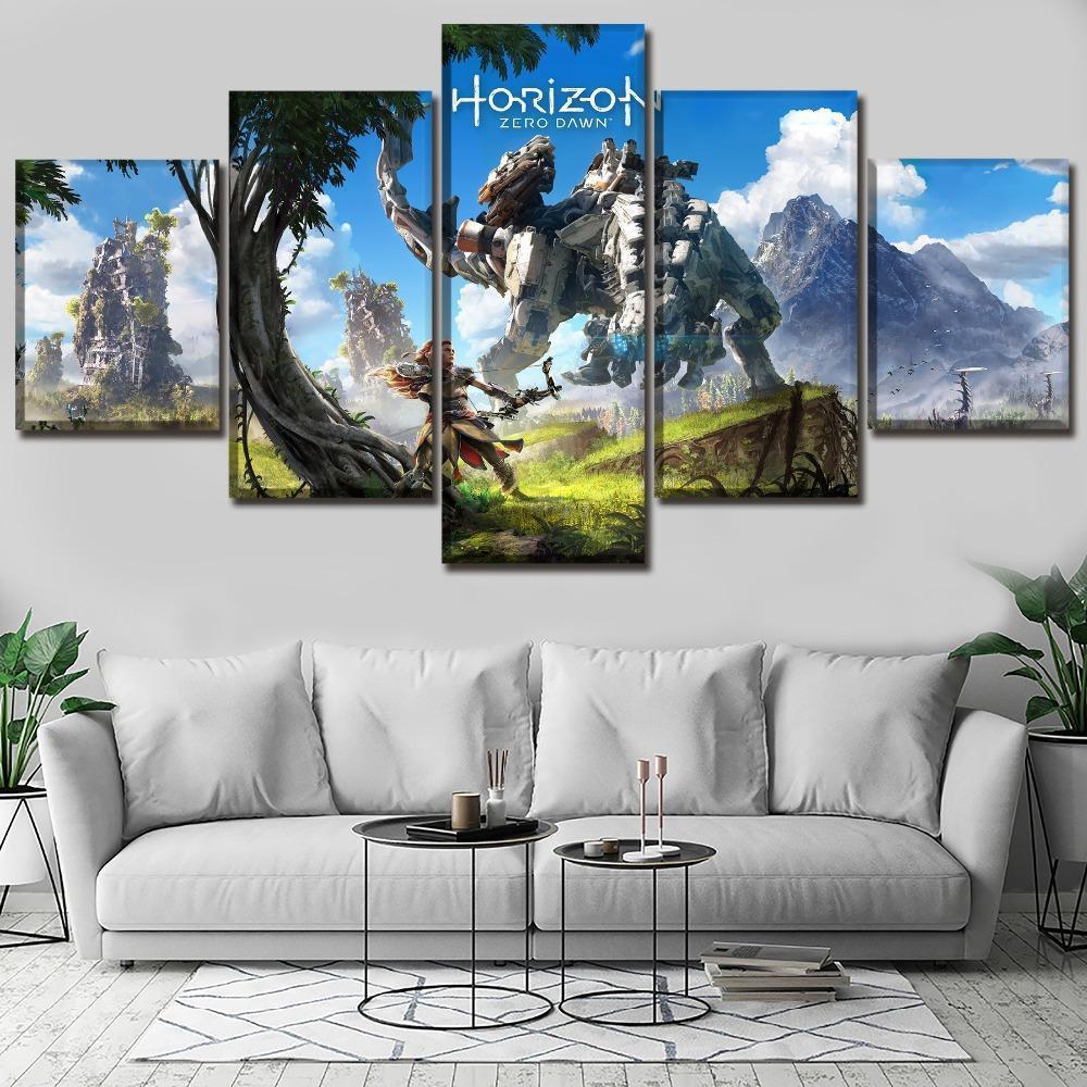Horizon Zero Dawn Background Posters 2 Gaming Canvas Wall Art