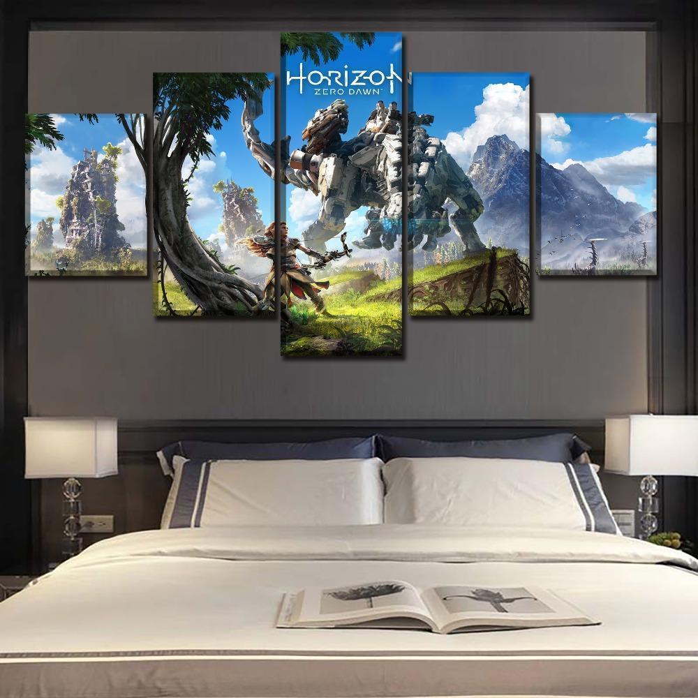 Horizon Zero Dawn Background Posters 2 Gaming Canvas Wall Art