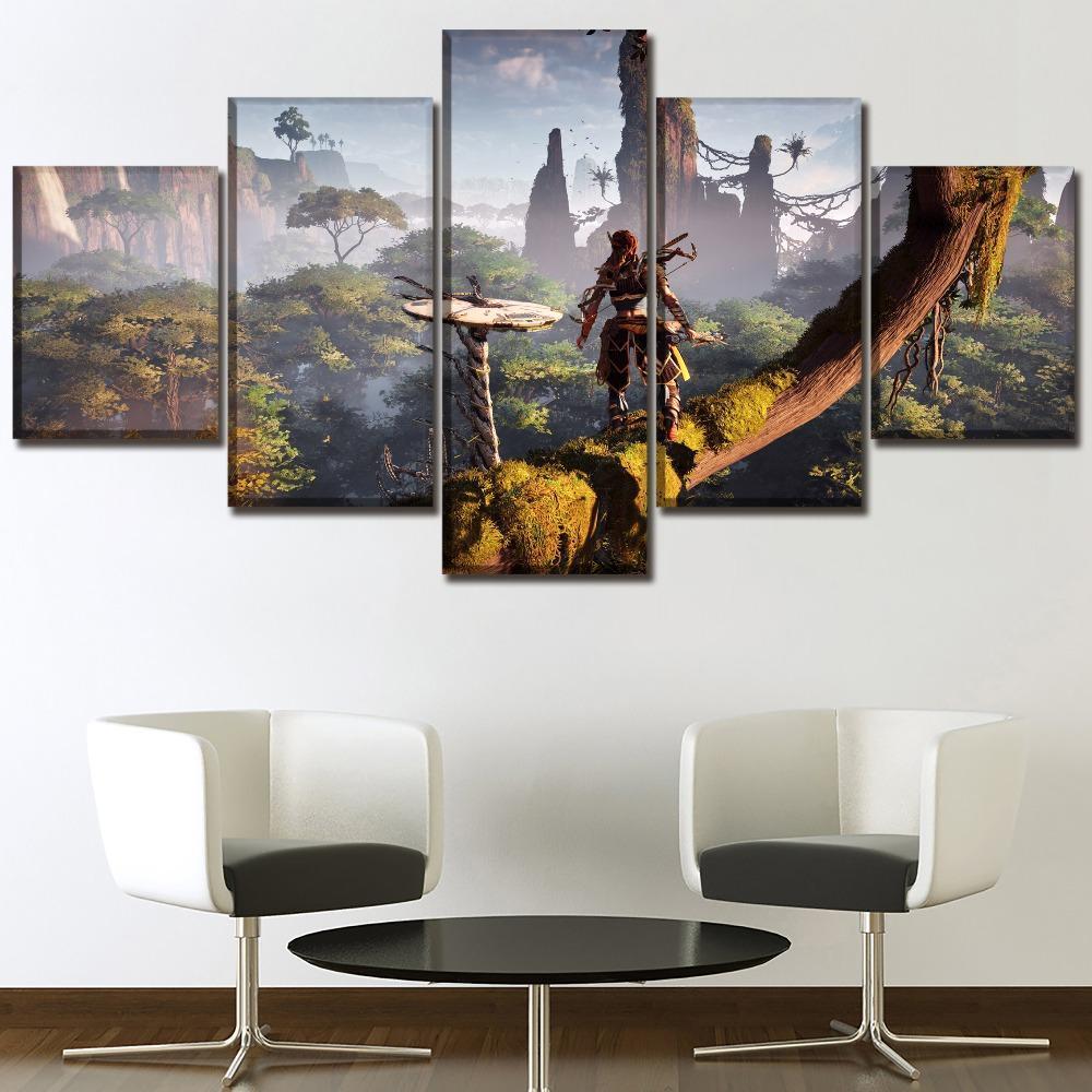 Horizon Zero Dawn Background Posters 4 Gaming Canvas Wall Art