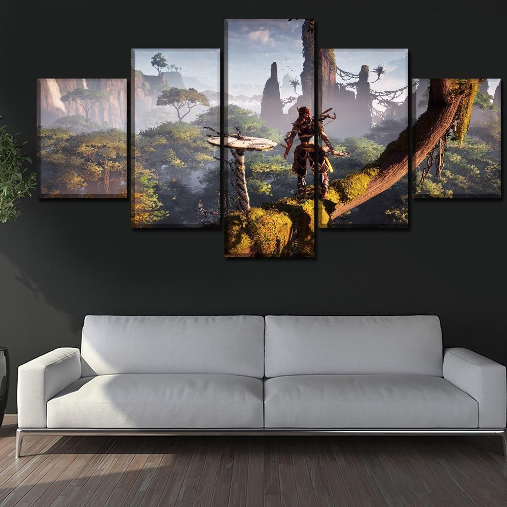 Horizon Zero Dawn Background Posters 4 Gaming Canvas Wall Art