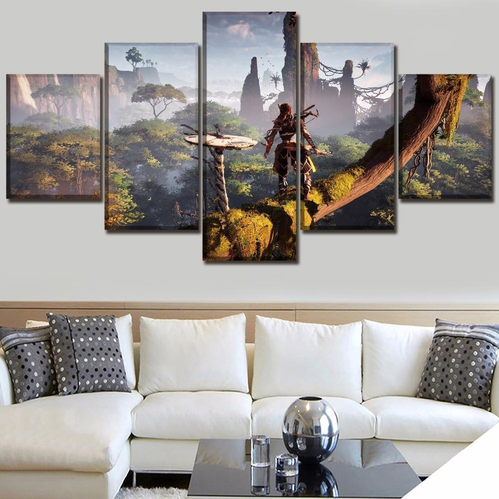Horizon Zero Dawn Background Posters 4 Gaming Canvas Wall Art