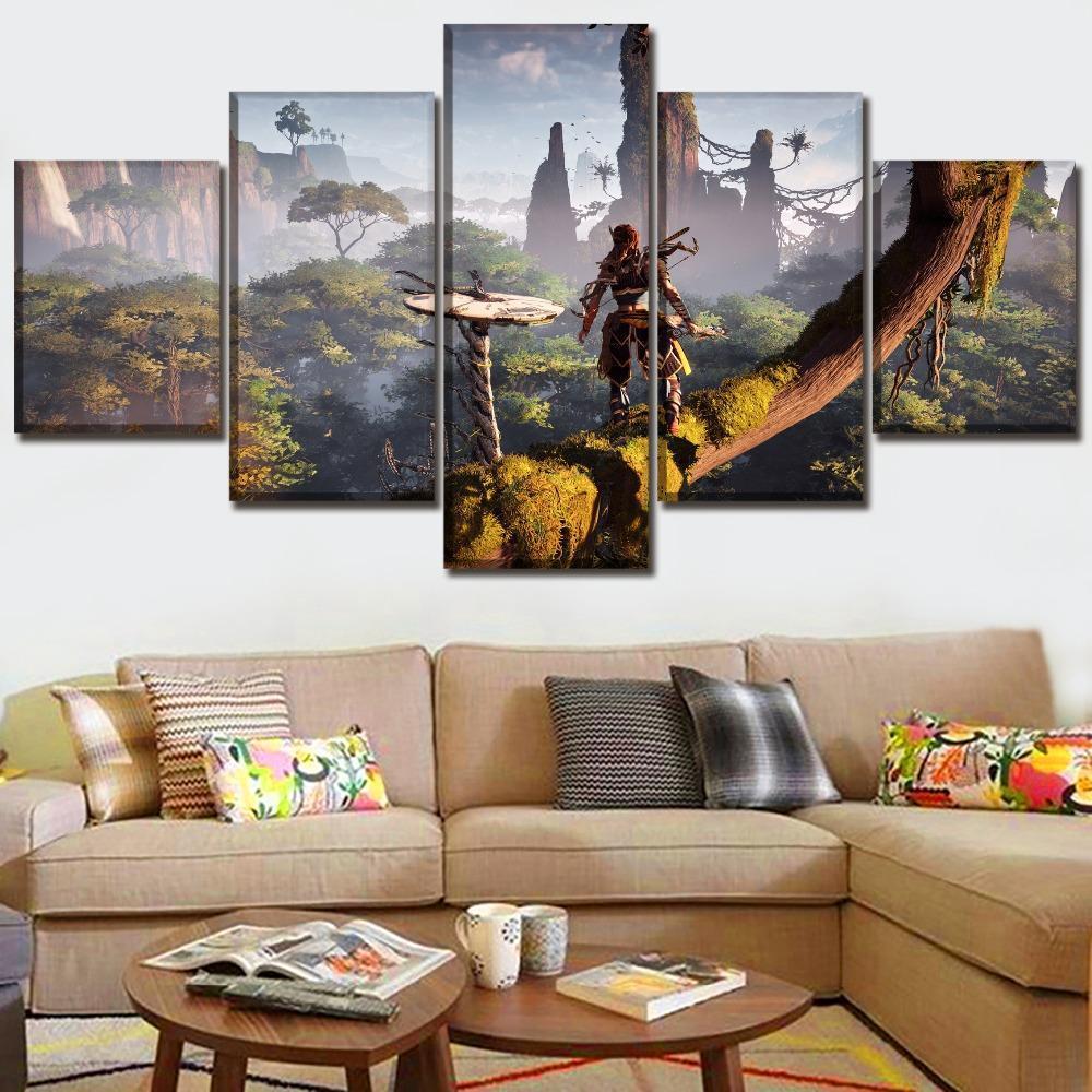 Horizon Zero Dawn Background Posters 4 Gaming Canvas Wall Art