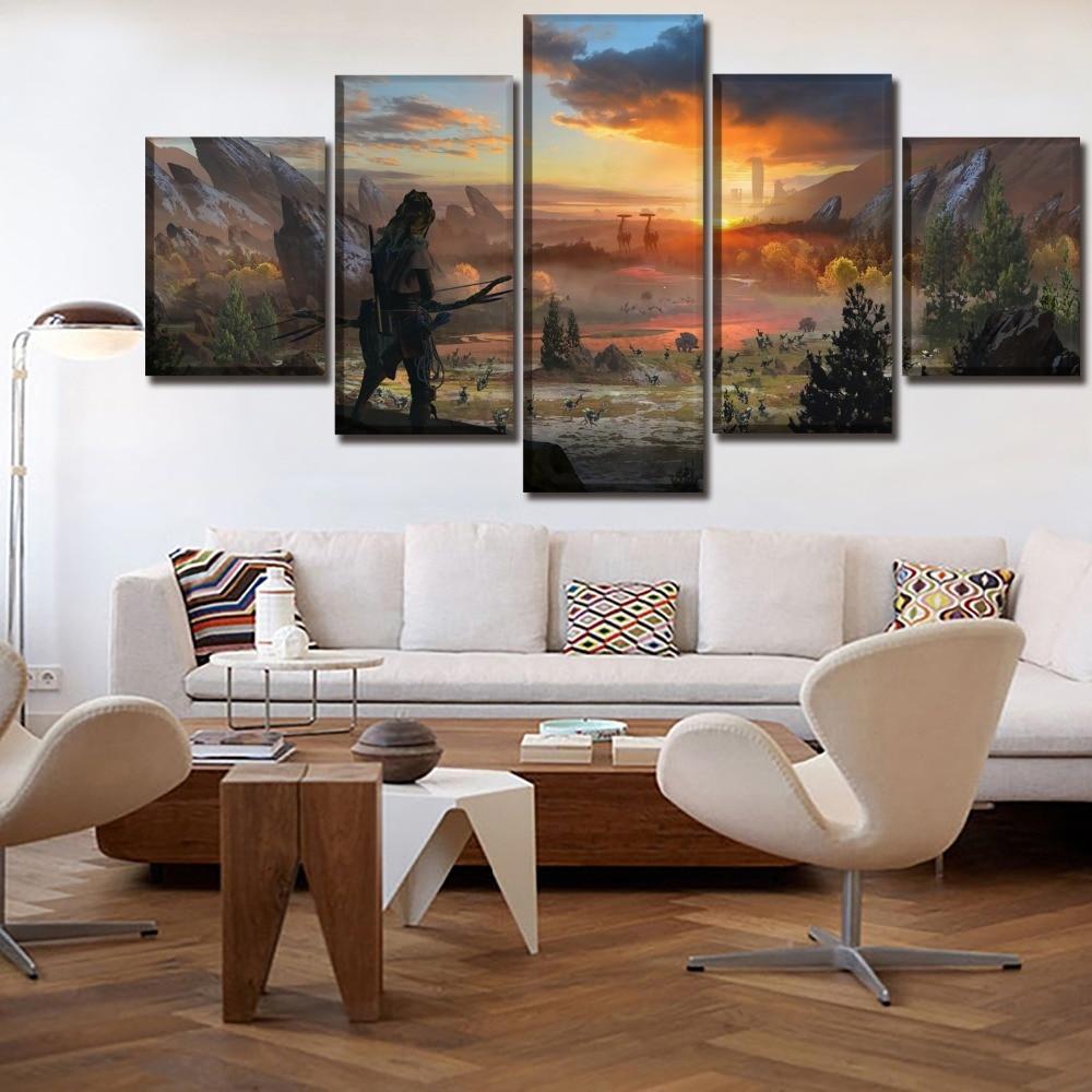 Horizon Zero Dawn The War While Sunset Gaming Canvas Wall Art