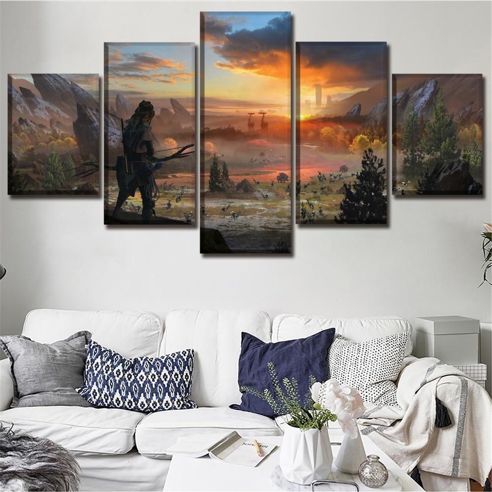 Horizon Zero Dawn The War While Sunset Gaming Canvas Wall Art
