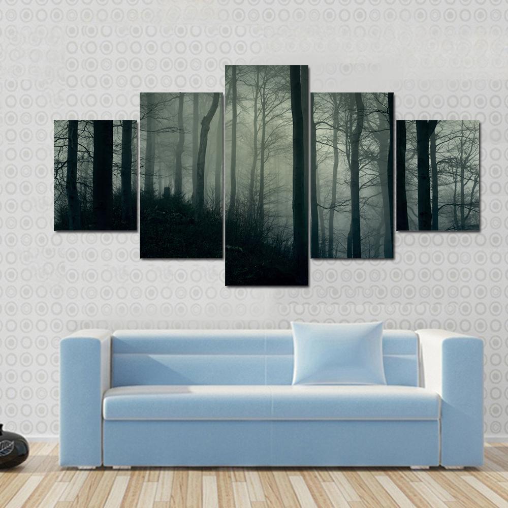 Horror Foggy Jungle Nature Canvas Wall Art