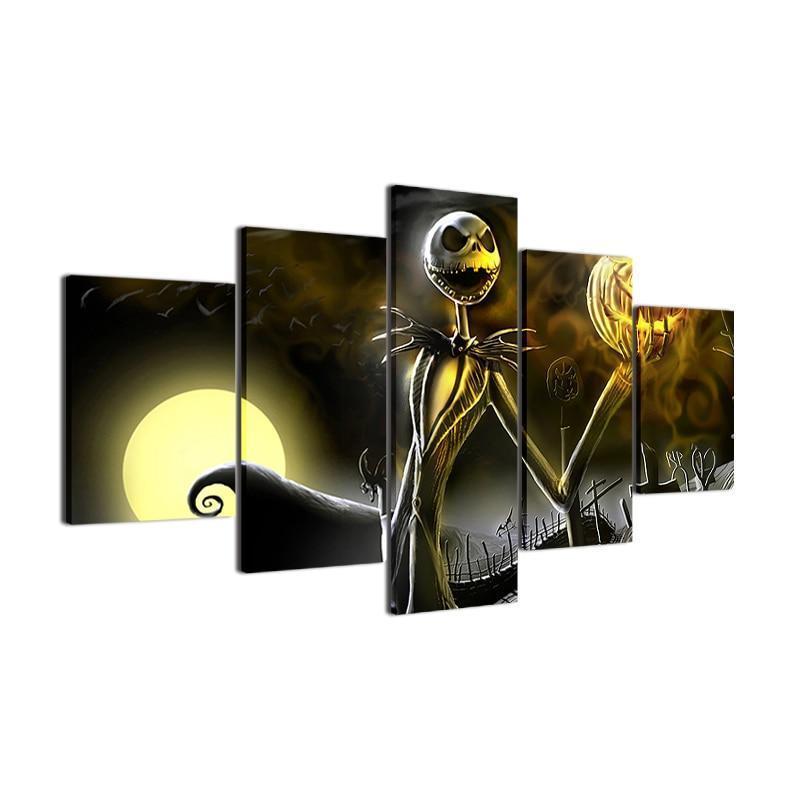 Horror Halloween At Cemetery Canvas Wall Art