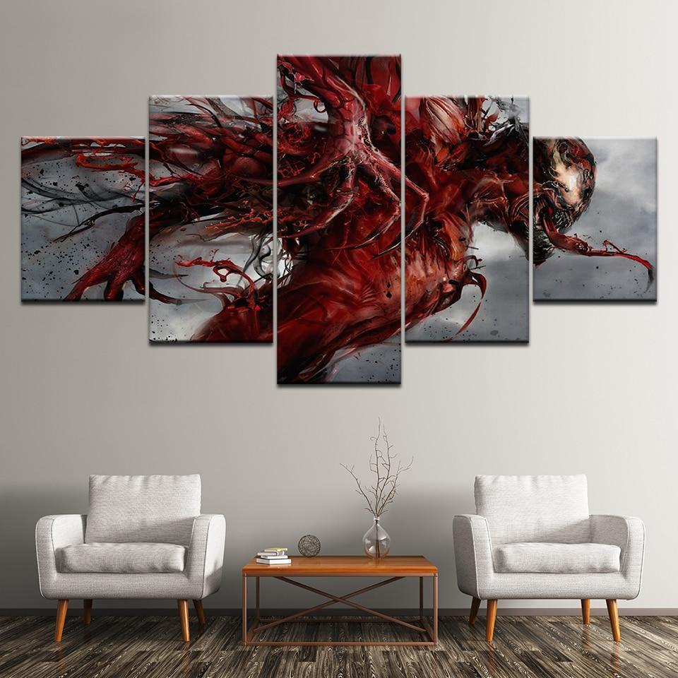 Horror Red Venom Marvel Canvas Wall Art