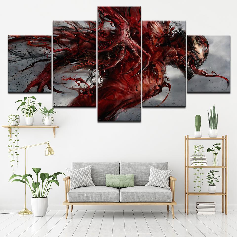 Horror Red Venom Marvel Canvas Wall Art