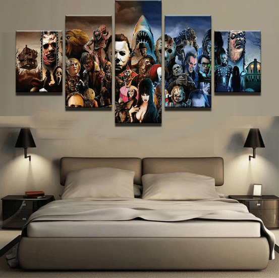 Horror Villains Movie Canvas Wall Art