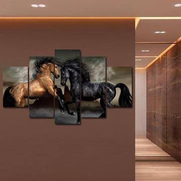 Horse Fight Animal Canvas Wall Art