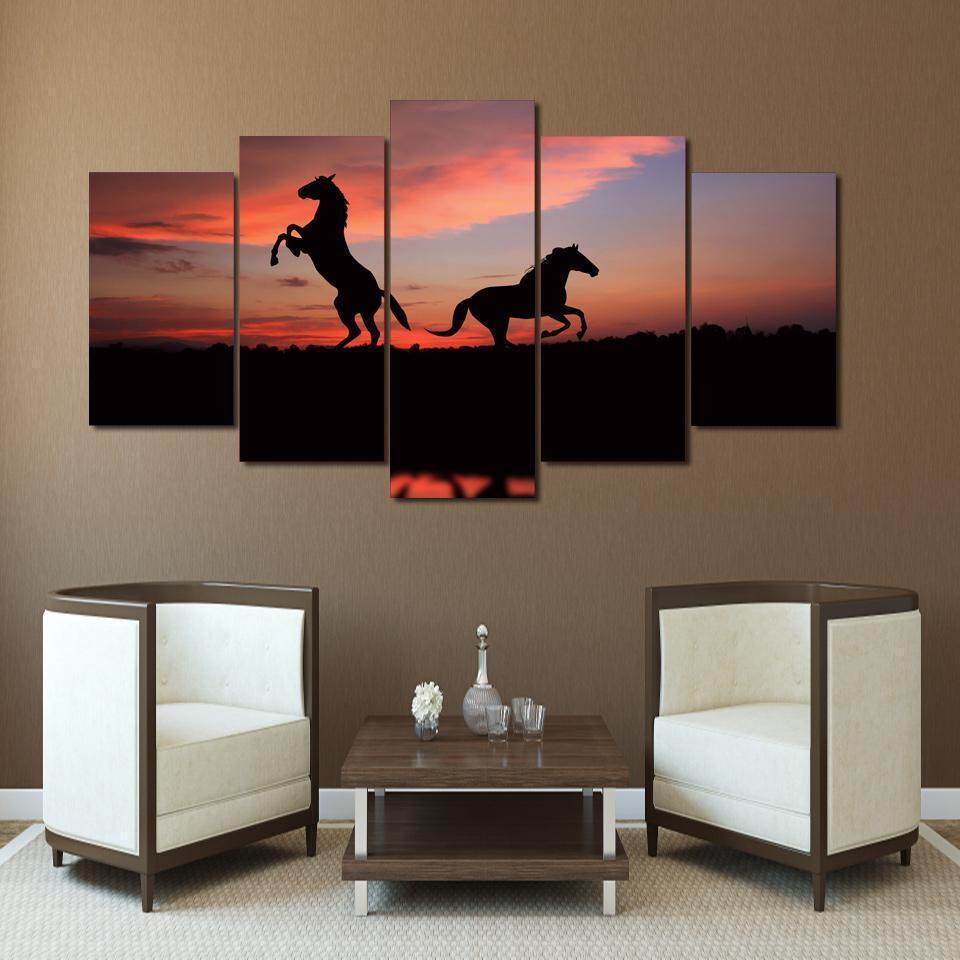 Horse Seascape Animal Canvas Wall Art