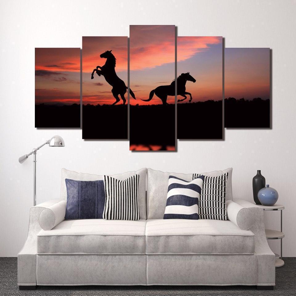 Horse Seascape Animal Canvas Wall Art