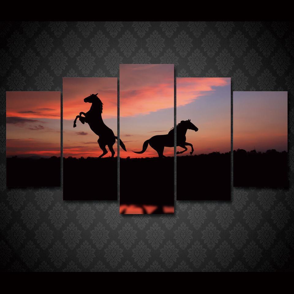 Horse Seascape Animal Canvas Wall Art