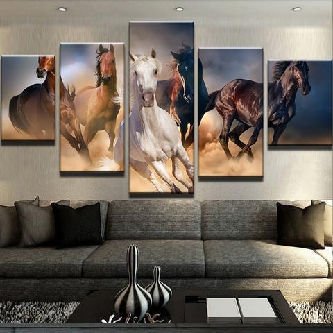 Horse Stampede Animal Canvas Wall Art