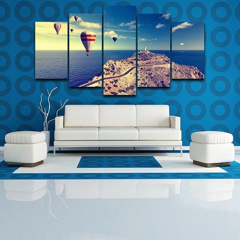 Hot Air Balloon Lighthouse Point Sport Canvas Wall Art