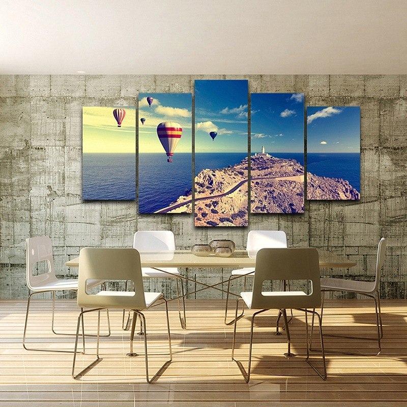 Hot Air Balloon Lighthouse Point Sport Canvas Wall Art