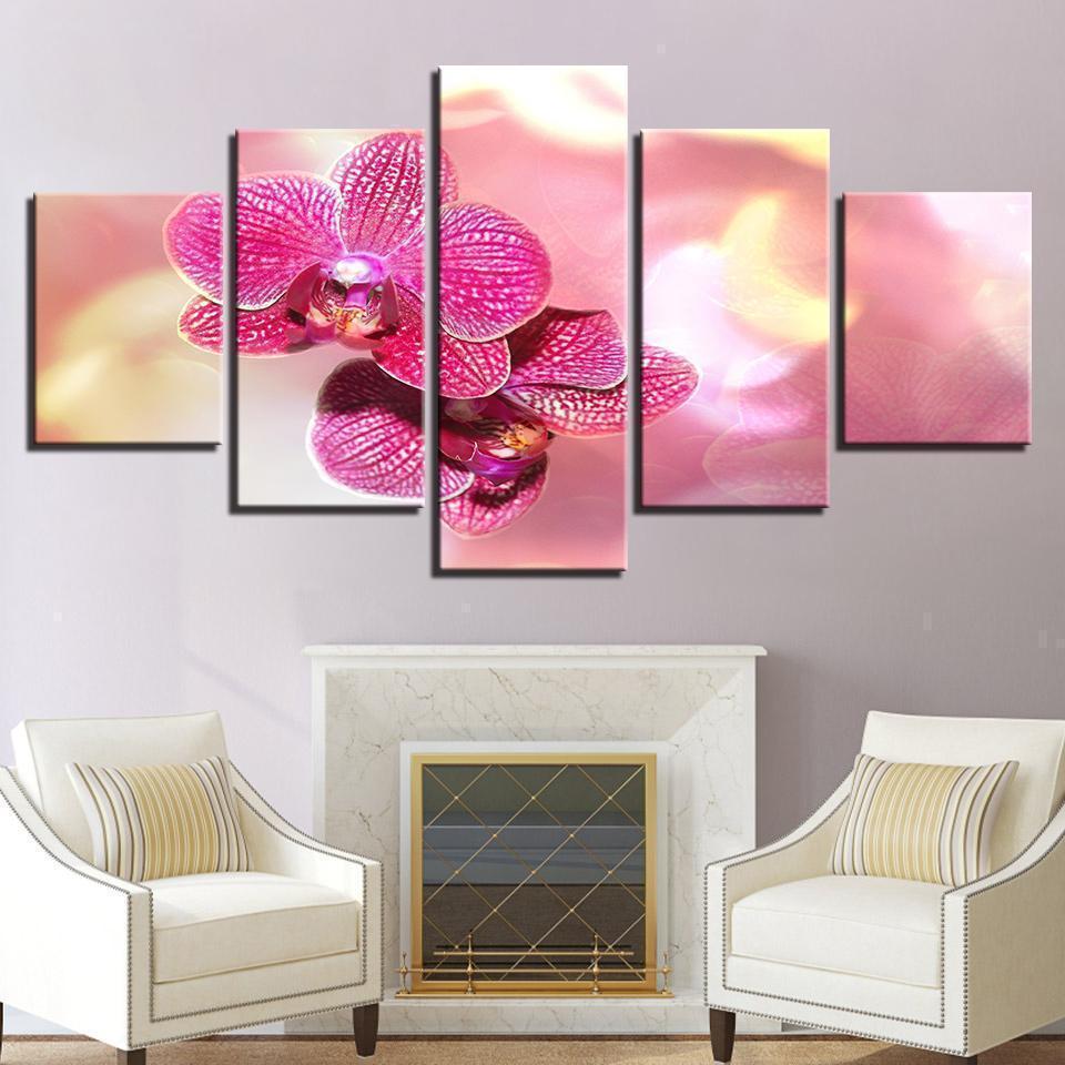Hotel Beautiful Moth Orchid Flower Nature Canvas Wall Art