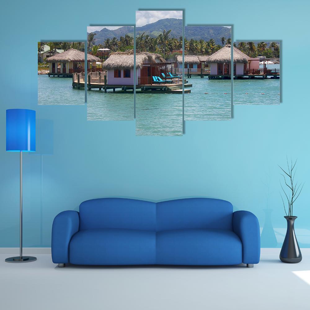 Houses In Water In Amber Cove Nature Canvas Wall Art