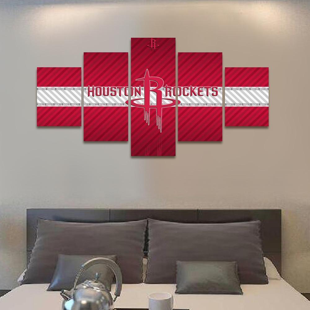 Houston Rockets Logo  Basketball Canvas Wall Art