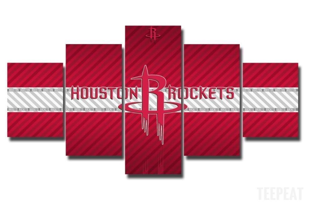 Houston Rockets Logo  Basketball Canvas Wall Art