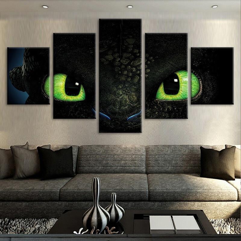 How To Train Your Dragon Black Dragon Movie Canvas Wall Art