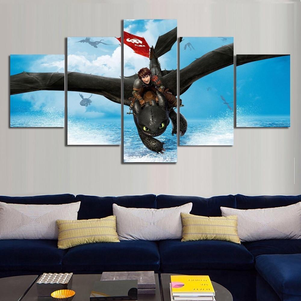 How To Train Your Dragon Flying Movie Canvas Wall Art