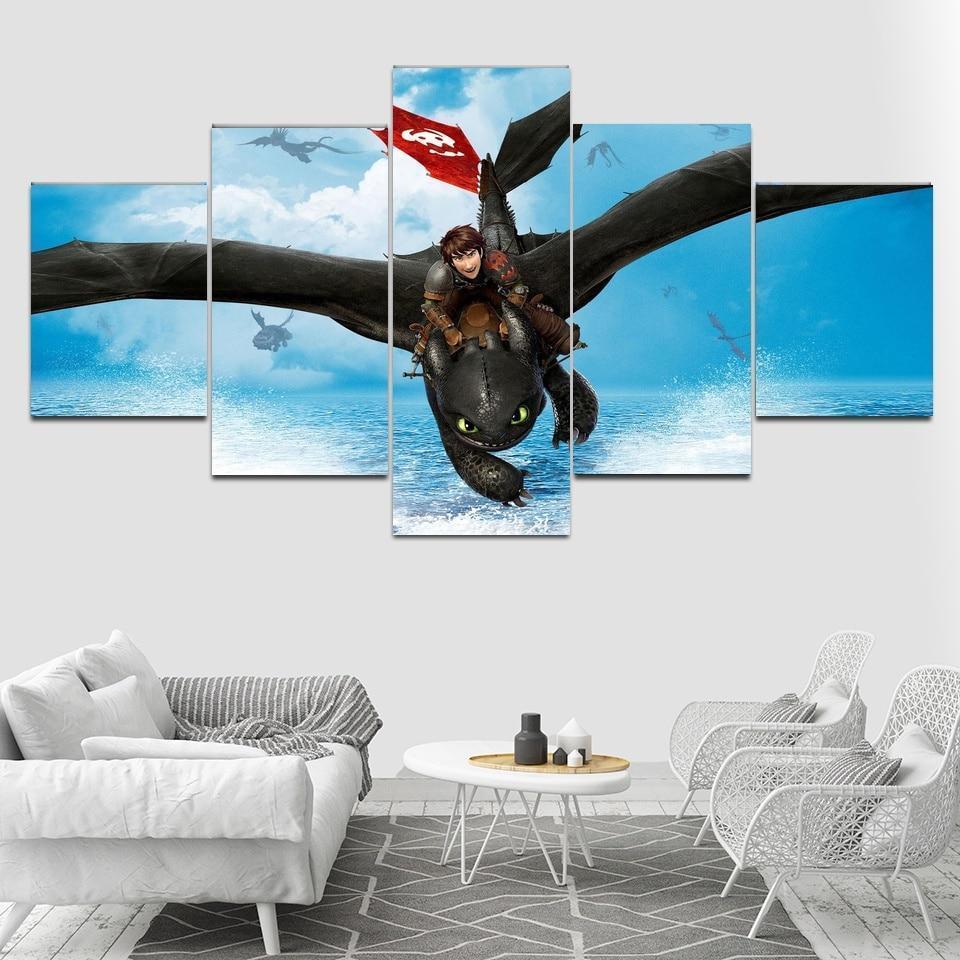 How To Train Your Dragon Flying Movie Canvas Wall Art