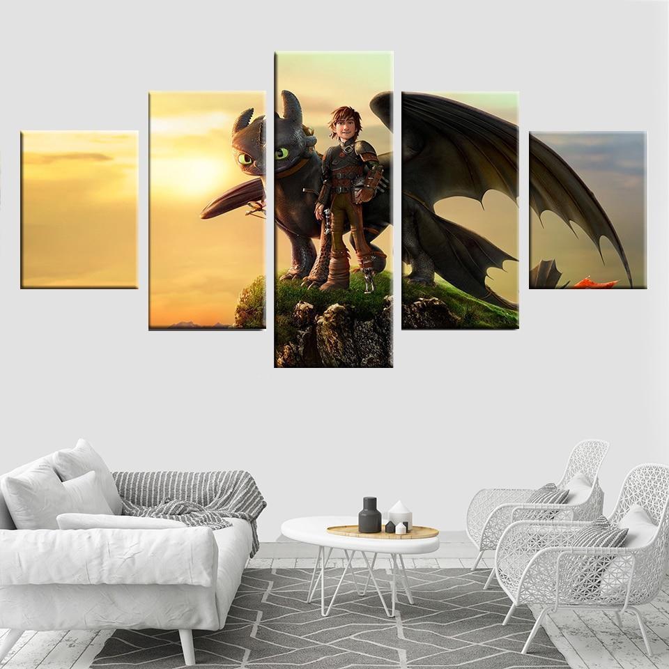 How To Train Your Dragon Standing On Mountain Movie Canvas Wall Art
