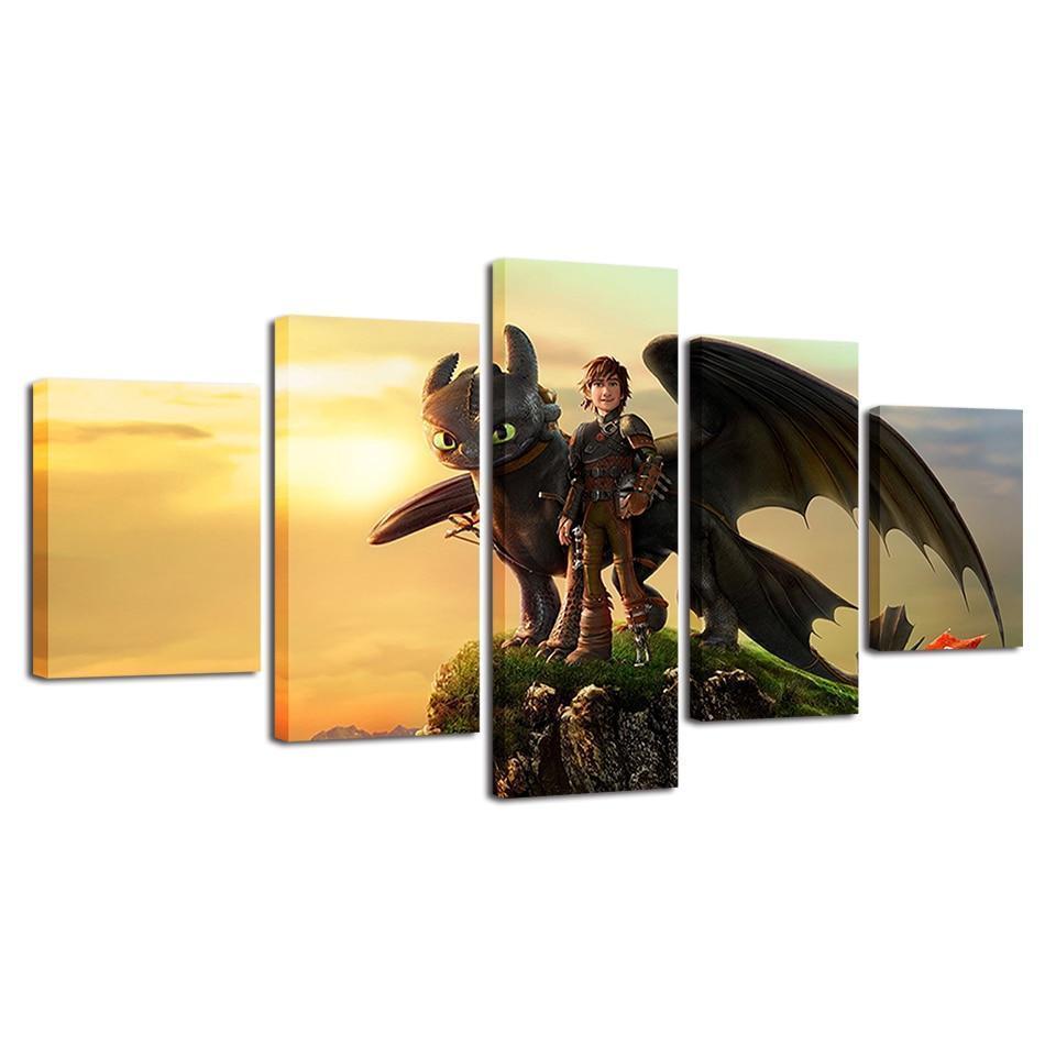 How To Train Your Dragon Standing On Mountain Movie Canvas Wall Art