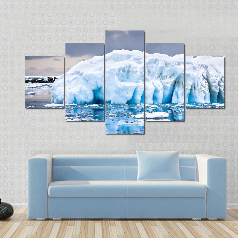 Huge Iceberg In Antarctica Nature Canvas Wall Art