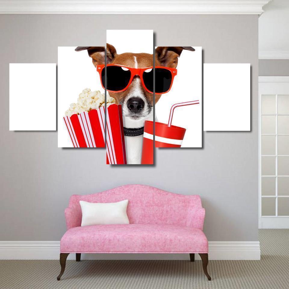 Humor Funny Cool Dog Animal Canvas Wall Art