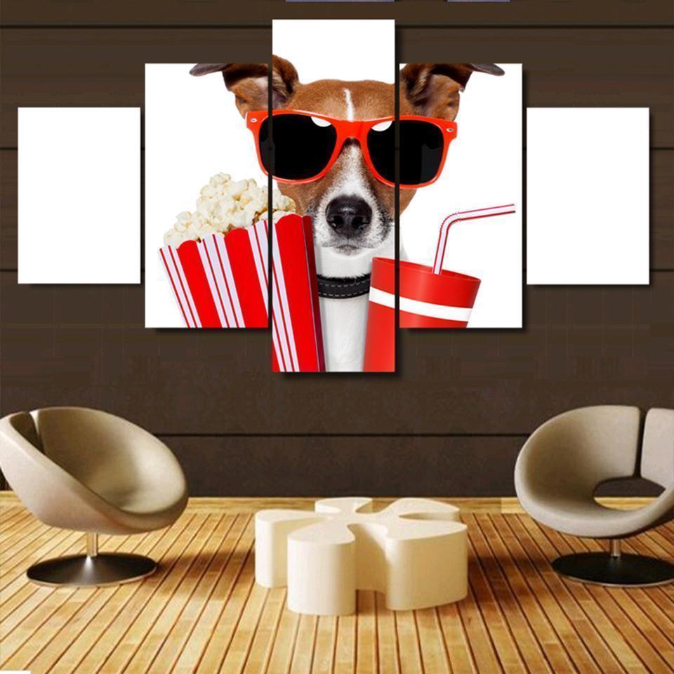 Humor Funny Cool Dog Animal Canvas Wall Art