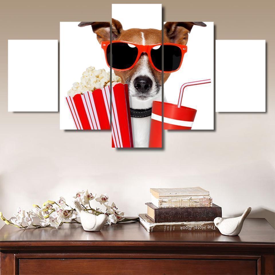 Humor Funny Cool Dog Animal Canvas Wall Art