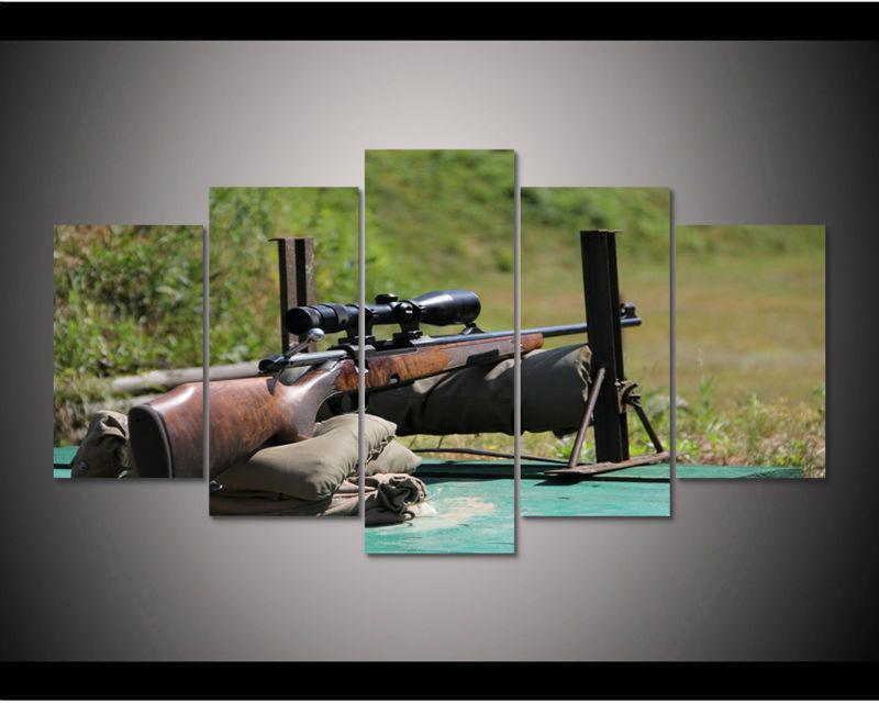 Hunting Gun Army Canvas Wall Art