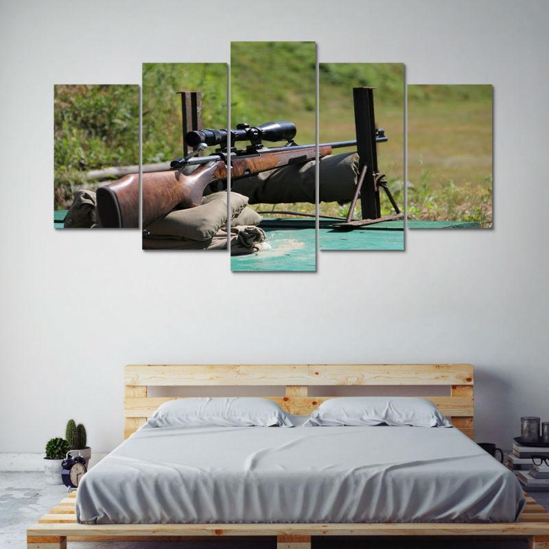 Hunting Gun Army Canvas Wall Art