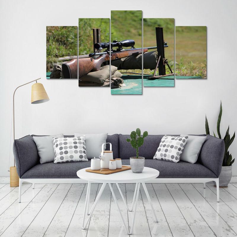 Hunting Gun Army Canvas Wall Art