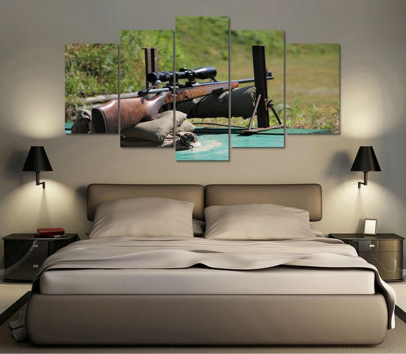 Hunting Gun Army Canvas Wall Art