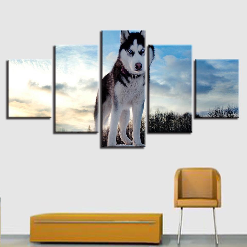 Husky Animal Canvas Wall Art