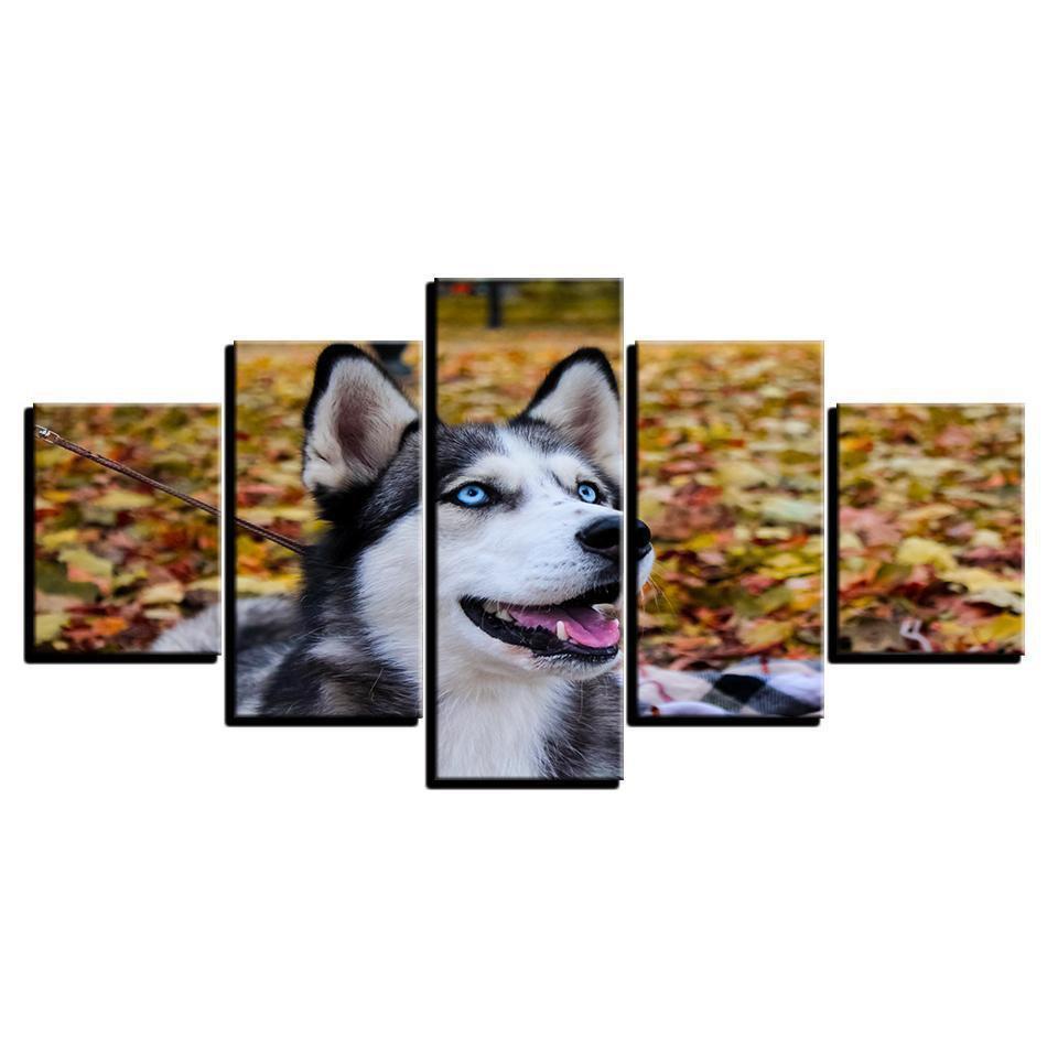 Husky Pet Blue Eyes Dog Animal Canvas Wall Art