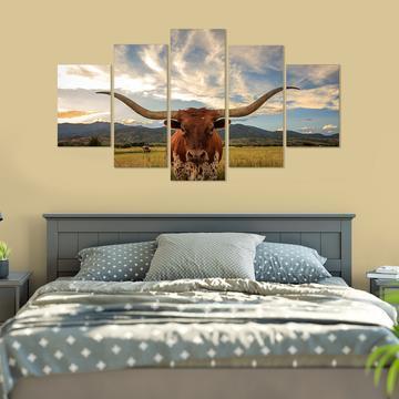I Love Texas Longhorn Cattle Animal Canvas Wall Art