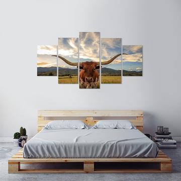 I Love Texas Longhorn Cattle Animal Canvas Wall Art