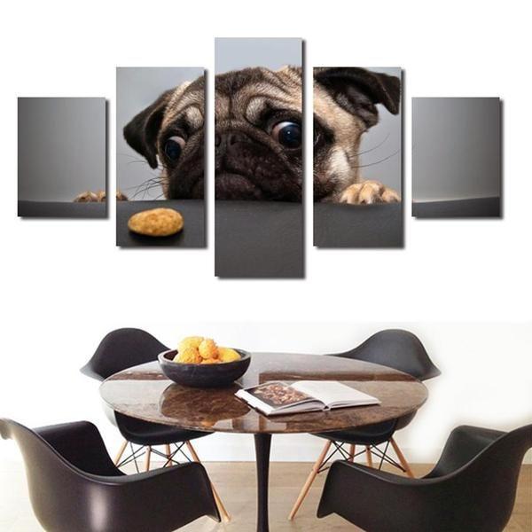 I Want That Cookie Pug Face Animal Canvas Wall Art