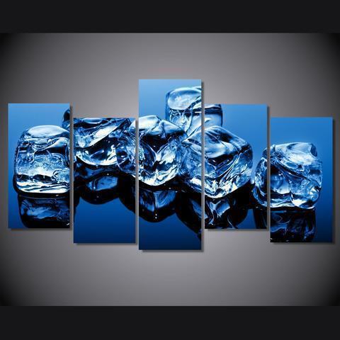 Ice Cube Blue Nature Canvas Wall Art