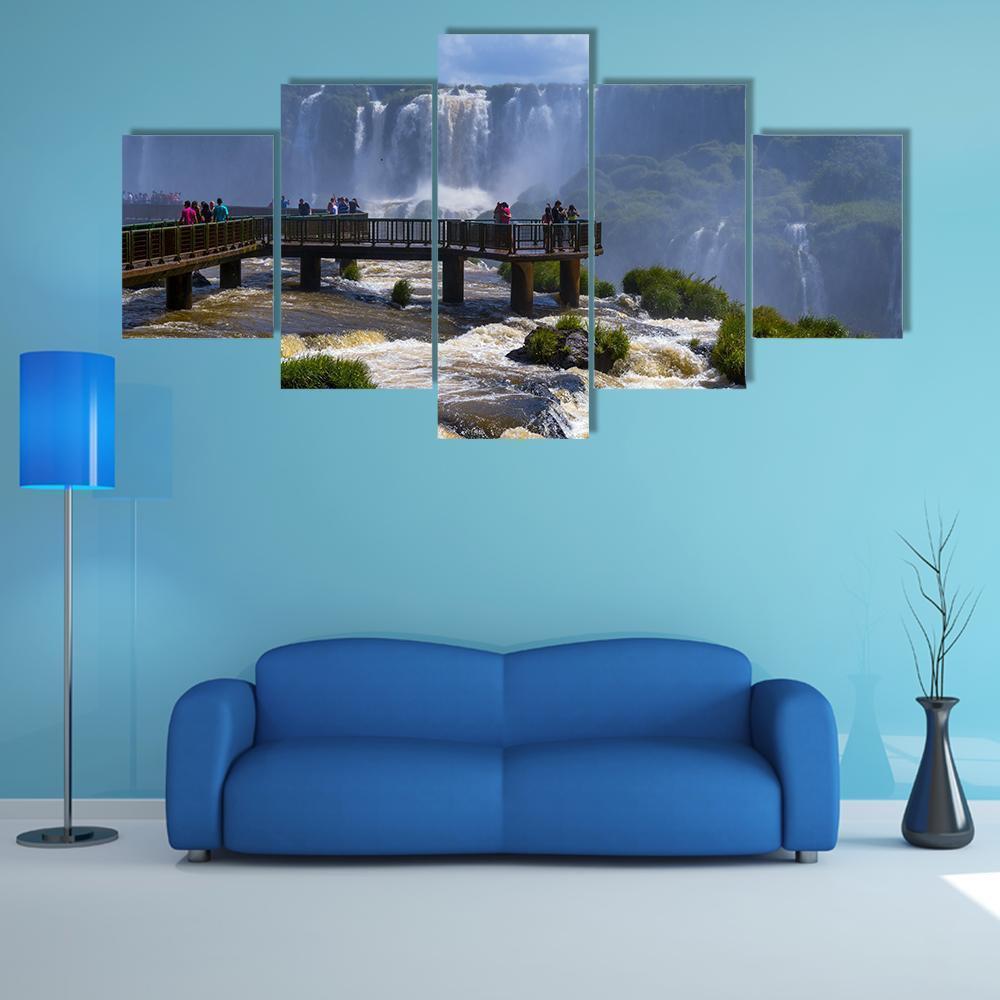 Iguassu Falls In Brazil Nature Canvas Wall Art
