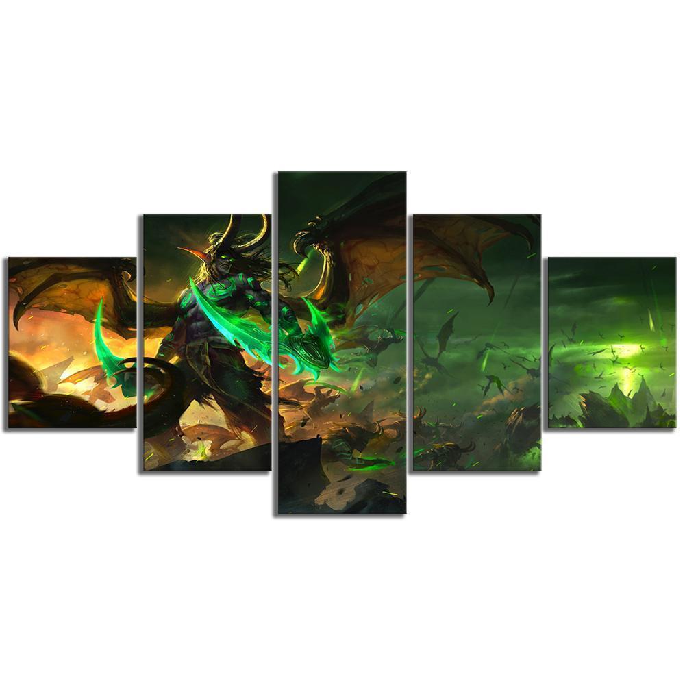 Illidan Stormrage 4 World of Warcraft Gaming Canvas Wall Art
