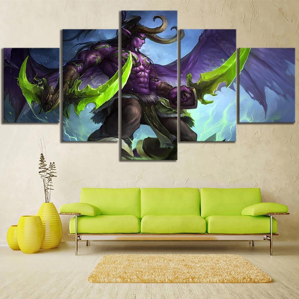 Illidan Stormrage 5 World of Warcraft Gaming Canvas Wall Art