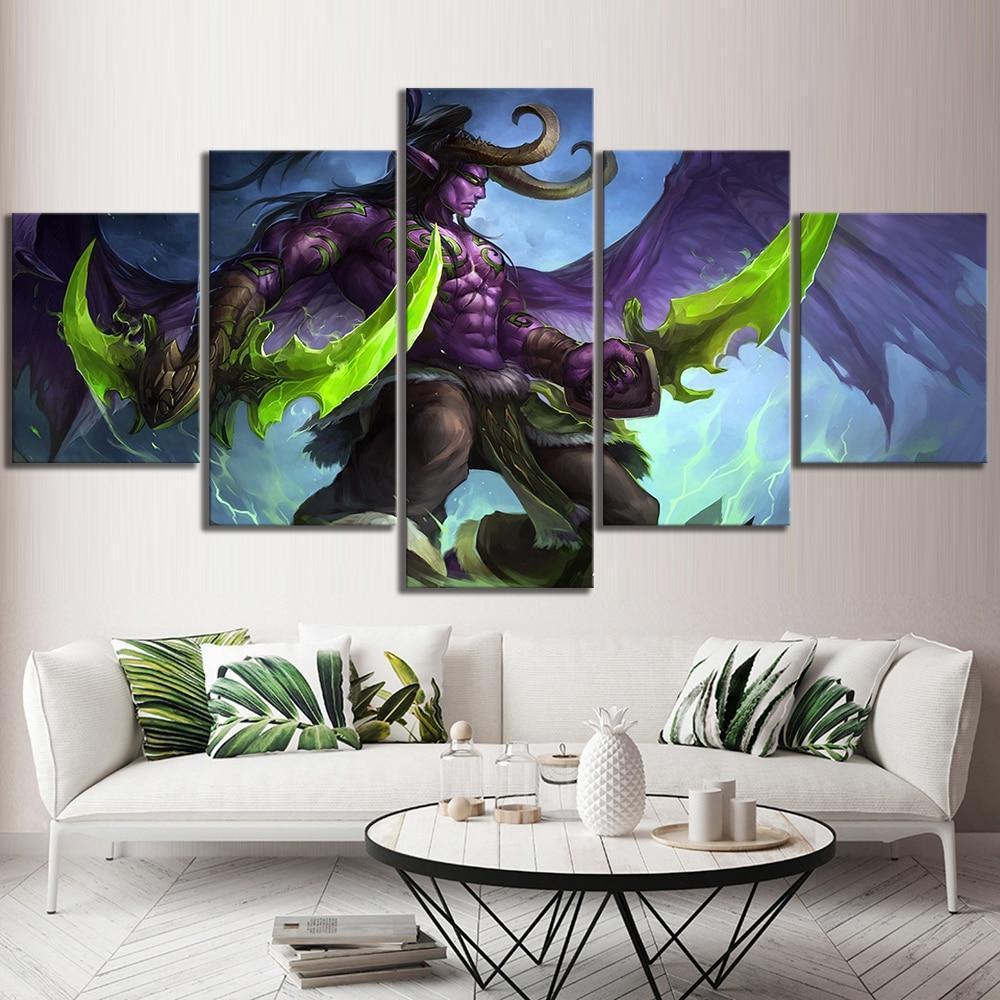 Illidan Stormrage 5 World of Warcraft Gaming Canvas Wall Art