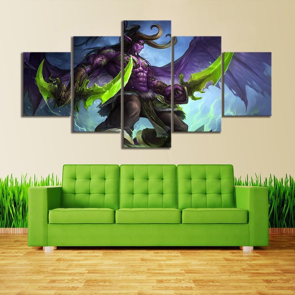 Illidan Stormrage 5 World of Warcraft Gaming Canvas Wall Art